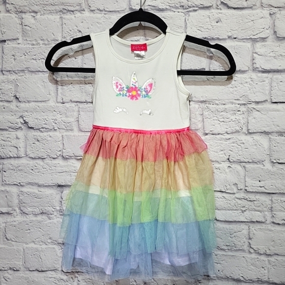 Zunie Other - Zunie Girl 3T Trendy Comfortable Unicorn Tulle Skirt Tutu Dress Sleeveless